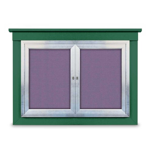 24"x36" 1-Door Enclosed Outdoor Letterboard, Hdr, Grey Felt/Black